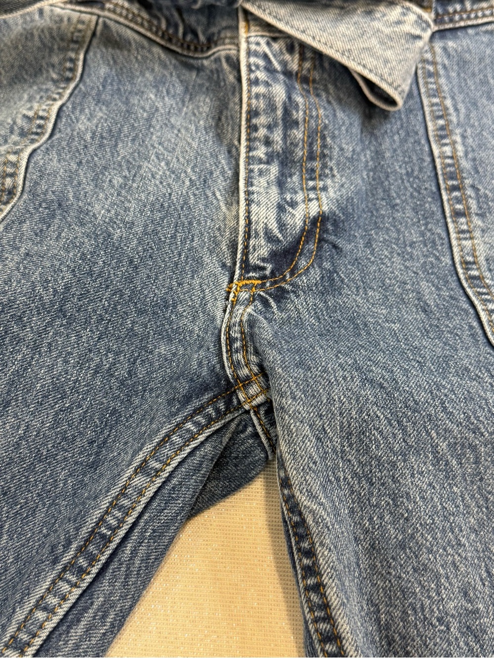 Abercrombie & Fitch Mom Jean Blue Straight-Leg Tie-Waist Denim size 25 / 0 - Picture 6 of 8